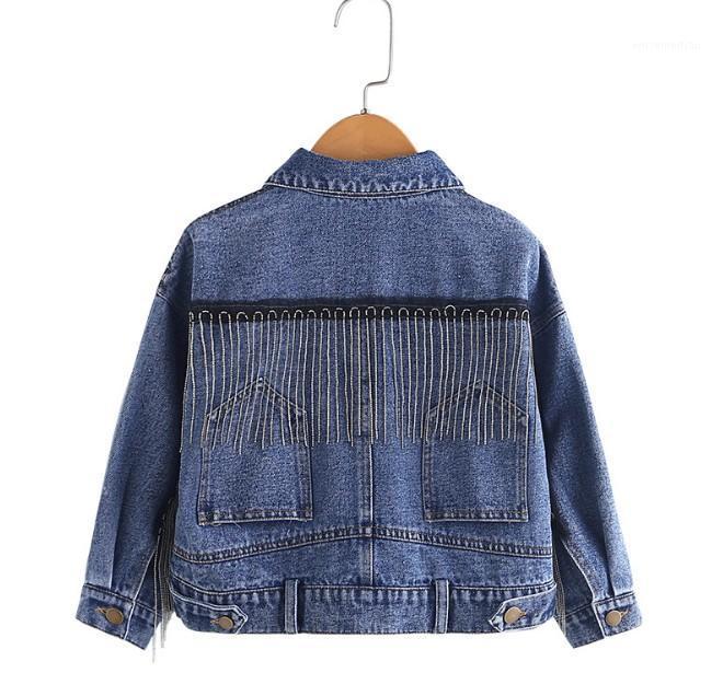 

Children's clothing girl short style coat denim top1, Blue