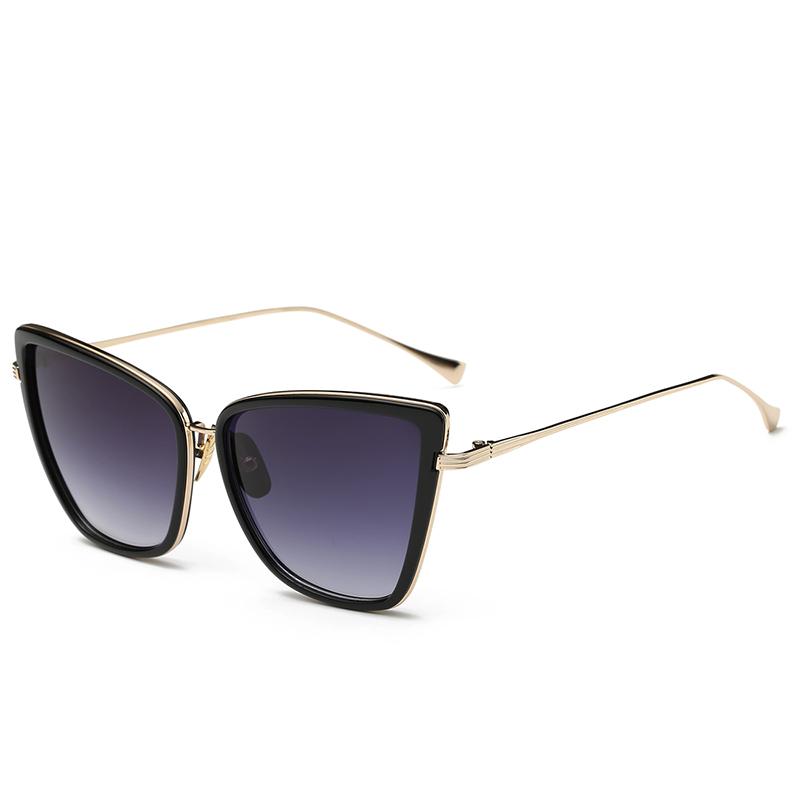 

JULI Cat Eye Oversized Sunglasses for Women Vintage Honey Cute Retro Designer Style Female Grandient Shades Oculos 8045