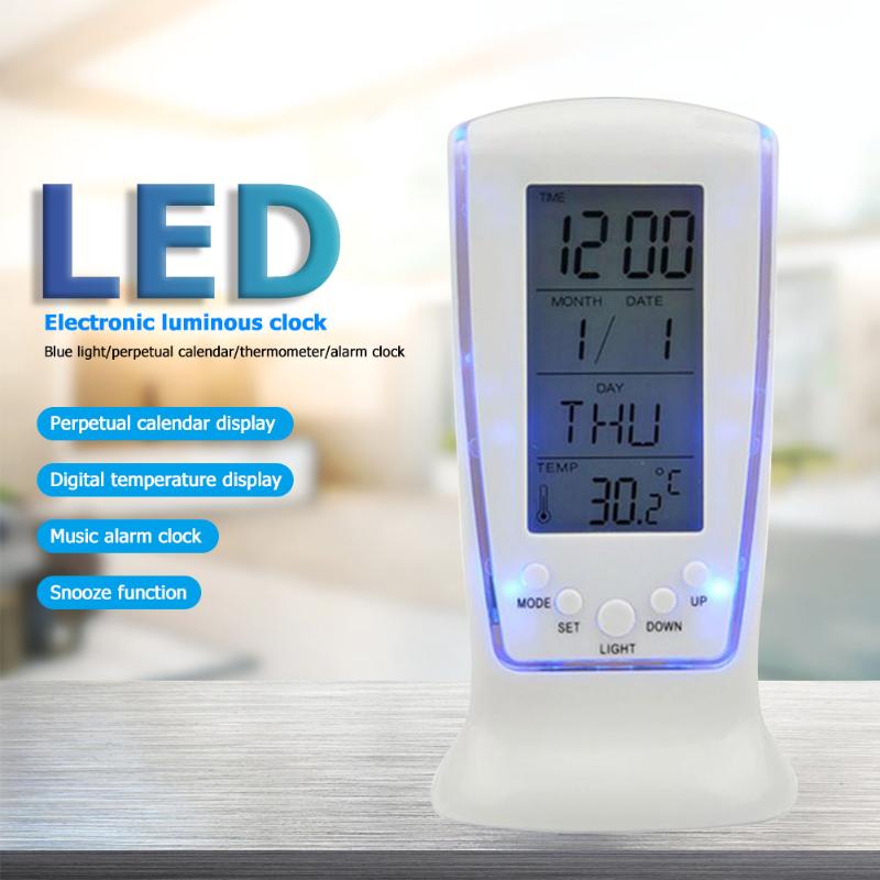 

Display Snooze Bedside Digital Alarm Clock Temperature Display Clocks Home Decoration LED Backlight Temperature Calendar