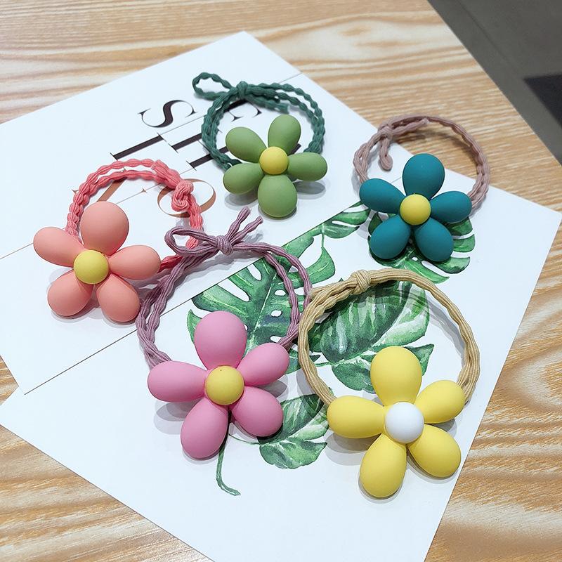 

2020 New Female Headwear Simple Cute Candy Color Flower Rubber Band Hair Rope Korean Fashion Sweet Girl Women's Hair Accessories