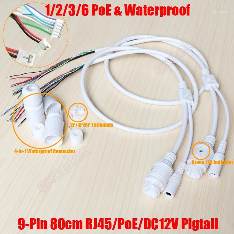 

2PCS/Lot High Quality 9Pin IP Camera Module Network Cable Pigtail 80cm 1/2/3/6 PoE RJ45 DC12V Power Supply 4In1 Waterproof Kit1