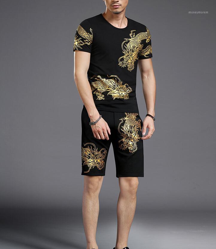 

Summer Tracksuit Set Short Sleeve Casaul Men S9521, Gray