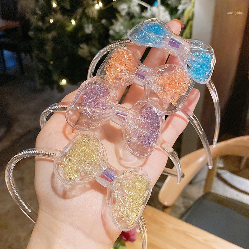 

2020 New Cute Princess Quicksand Children's Hair Bands Transparent Sweet Bow Headbands For Little Girsl Fashion Hair Accessories1