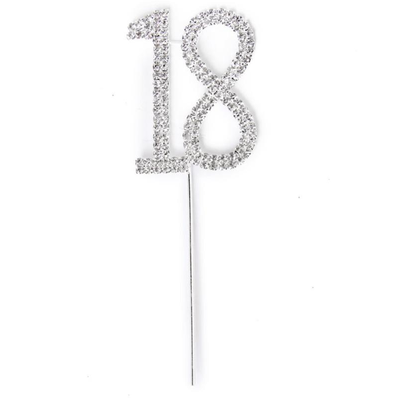 

Rhinstone Decor Cake Topper for 18th Wedding Anniversary/Birthday Party