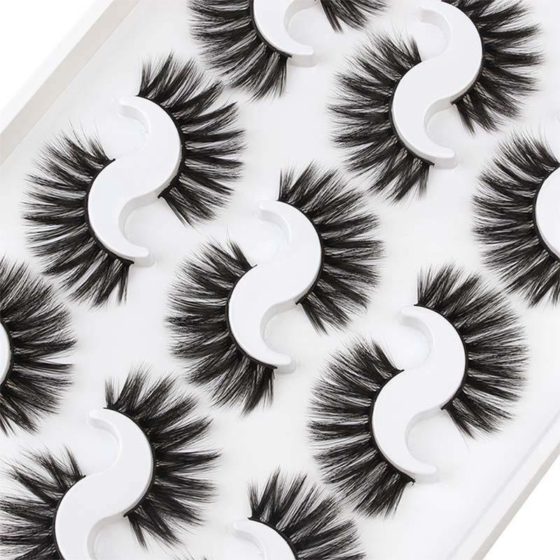 

9 Pairs !!3D Mink Lashes Natural False Eyelashes Dramatic Fluffy Soft Wispy Volume Cross Reusable Eyelash MaKeup