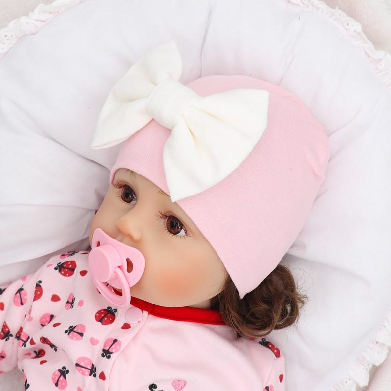 

Newborn Baby Hat Girl Hat Nursery Beanie Kids Bow-knot Warm Soft Headwear Photo Props Baby Stuff Accessories, White