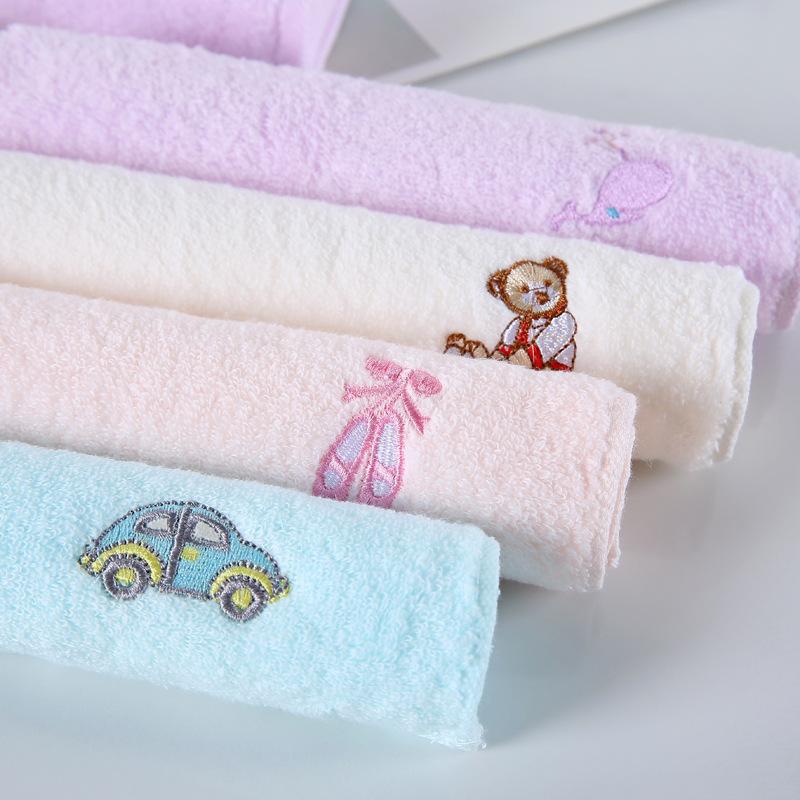 

100% Cotton Bathroom Bath Towels Soft Absorbent Kids Facecloth Hand Towel Pure Cotton Baby Feeding Handkerchief 2Pcs/lot, Pink