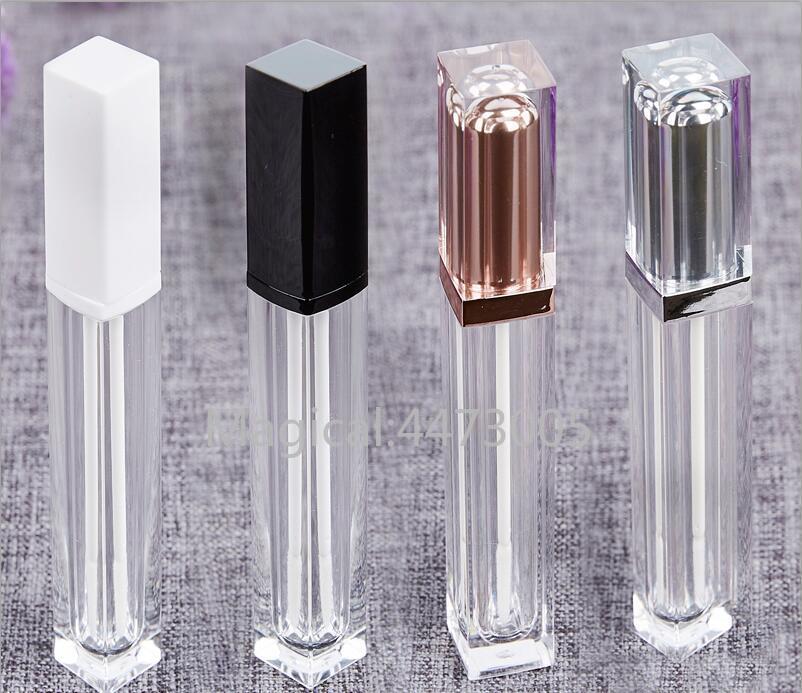 

40pcs 7ML Top Grade Rose Gold Empty Lip Gloss Tube, Square Silver Lip Gloss Refillable Bottles,Plastic Liquid Lipstick Container