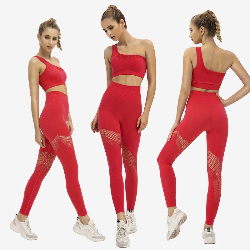 

Women Running Yoga Suits Sportswear High Waist Tummy Control Fitness Pants sports Outfits Set Gym workout clothes Tracksuits