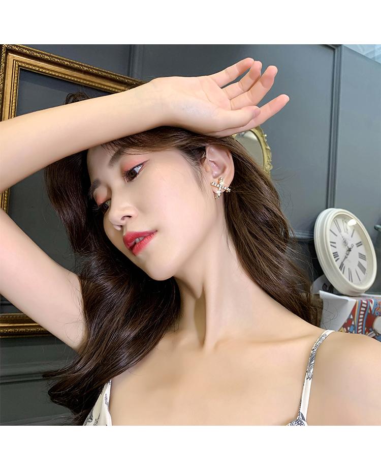 

SJDI-277 new fashion geometric elements shining cross x Earrings European and American parties sexy Earrings female jewelry