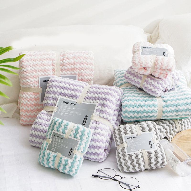 

Adult's and children's family wash towel, bath towel Coral Fleece comfortable soft and Strong water absorption bath towel, Pink