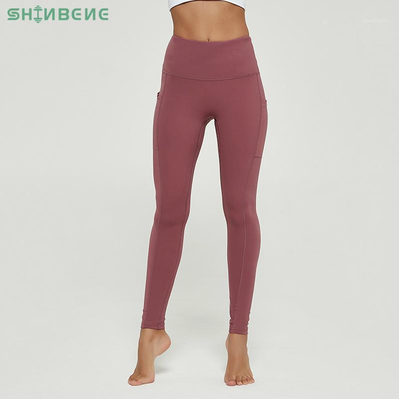 

SHINBENE NO CAMEL TOE+POCKET Fitness Workout Leggings Women Thicken Fabric High Waist Sport Gym Tights Yoga Pants with Pocket1, Black
