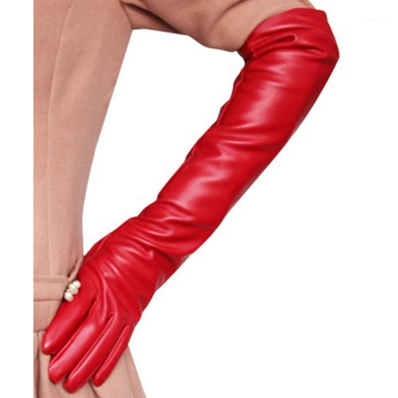 

Hot Sale Women 7 Colors Opera Evening Party Gloves Faux Leather PU Over Elbow Long Glove1