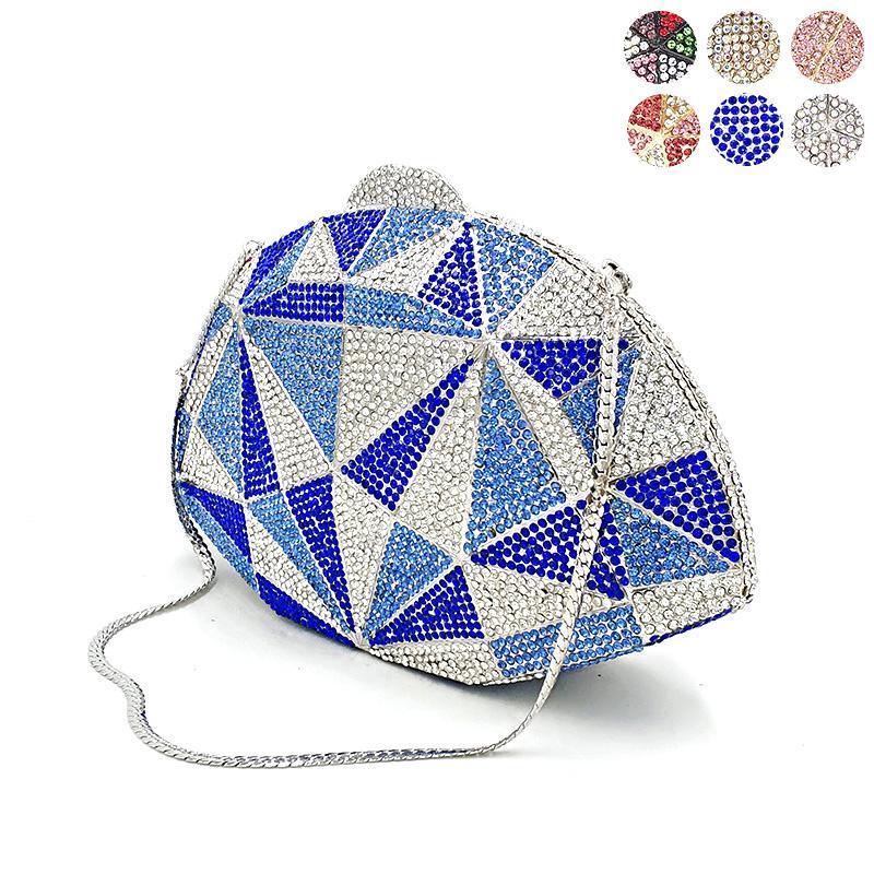 

Fashion diamonds lattice ladies Bridal wedding party purse women evening party bag luxury clutches elegant crystal purse1, Ab color 5