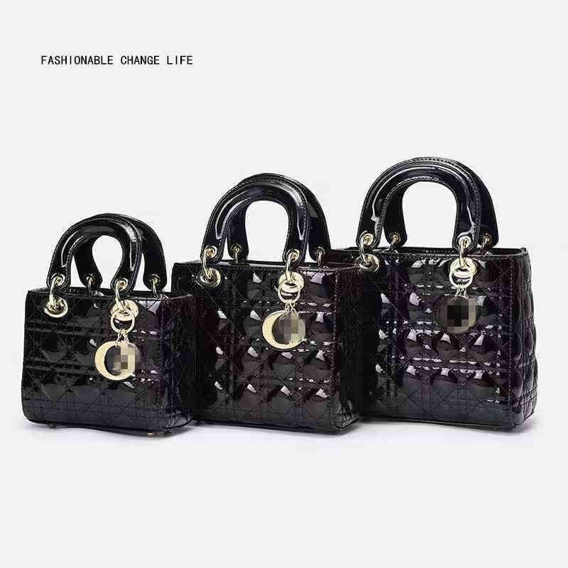 

Queen Leather Bag Lady Classic Diana Patent Chain One Shoulder Crossbody Frosted Hand