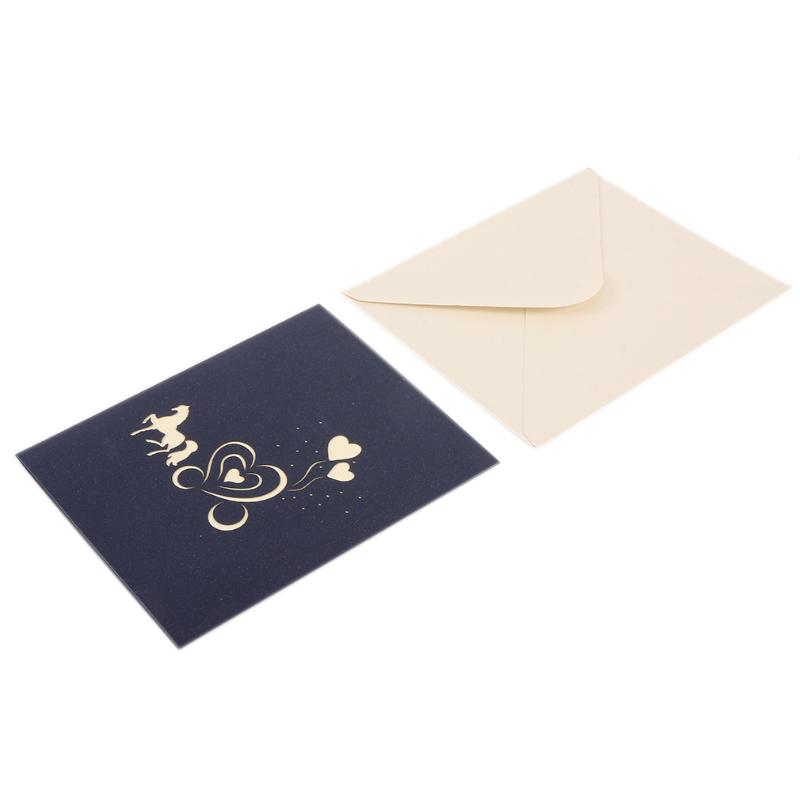 

3D Greeting Card Wedding Party Invitation Carriage Letter Elegant Three-dimensional Unique Design Vintage Paper Festival Decor