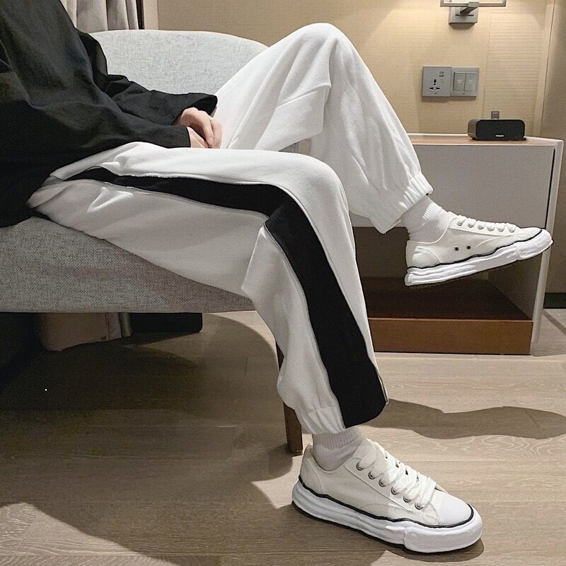 

Male 2021 Long Pants Autumn New Style Listing in Loose-fitting Fashion All-match Drawstring Sports Frete Free IY4L, White.