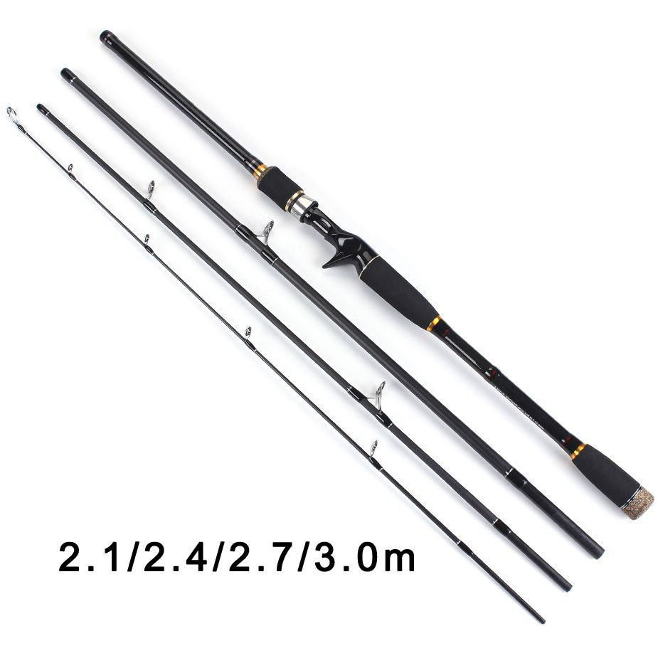 

TOMA 2.1m 2.4m 2.7m 3.0m 100% Carbon Fiber Rod Spinning Fishing Rods Casting Travel Rod 4 Sections Fast Action Fishing Lure Rod J1210