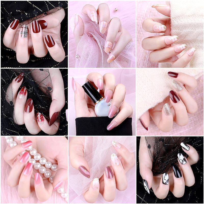 

24Pcs/Set Detachable Long Coffin Fake Nails European Rainbow Ballerina Full Nail Art Tips Colorful Beauty Artificial False Nails