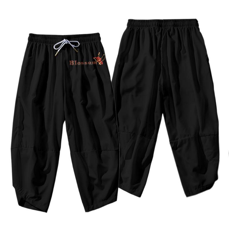 

Men's Pants Streetwear Loose Joggers Trousers Men Black Print Harem Summer Casual Hip Hop Sweatpants