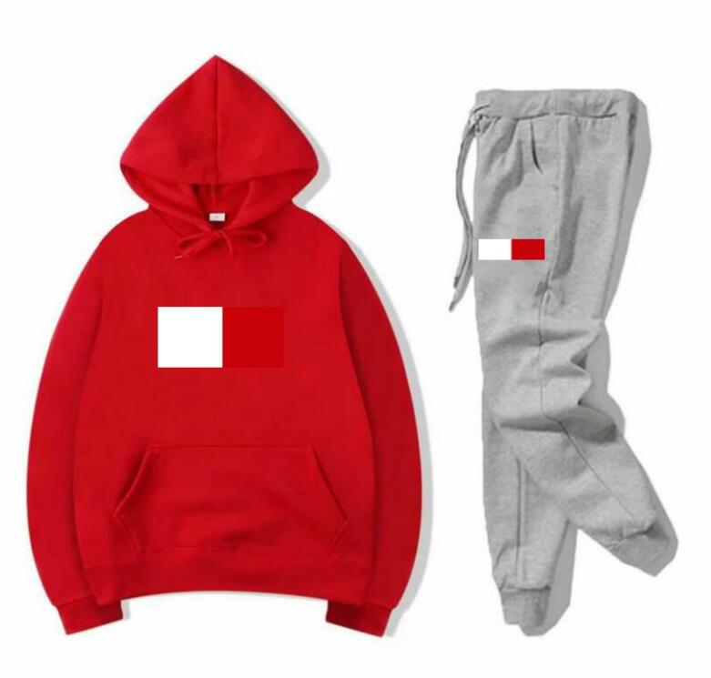 

2021 Brand Tracksuit Men Quality Spring Men Sporting Hooded Hoodie+Pants Two Piece Sweat Set Jogger Track Suit For Clothes, Gray