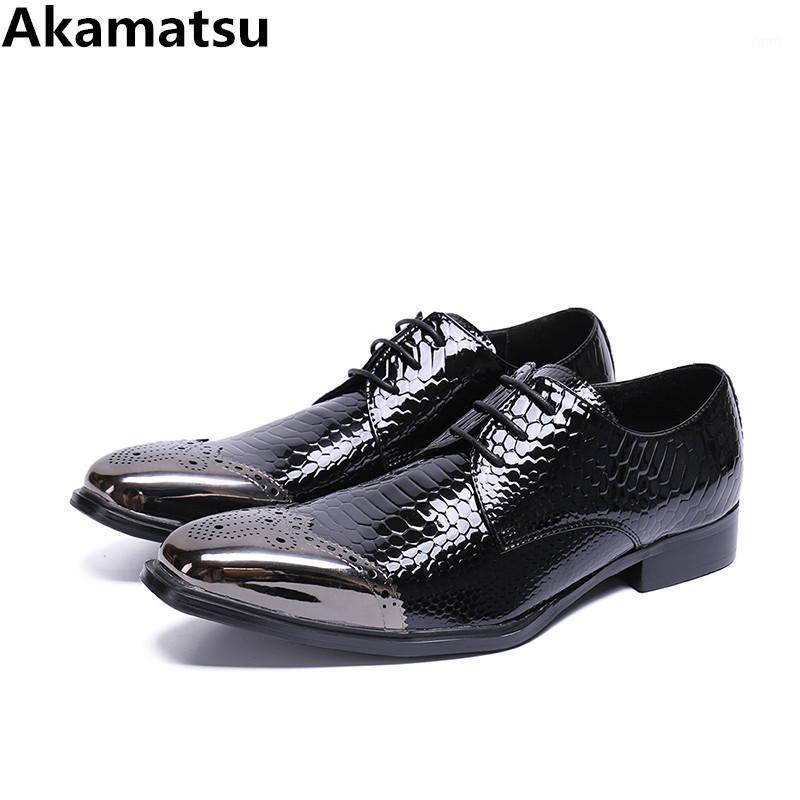 

Top quality classic mens patent leather black shoes steel toe business brogues crocodile skin elegant prom formal wedding shoes1, As picture