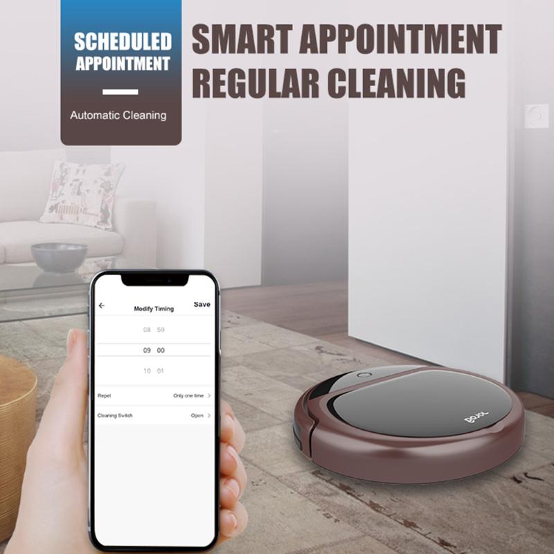 

Robot Vacuum Cleaner 200ML Water Tank Auto-Recharge Gyro Navigation Remote&ALEXA&APP Control 7.6cm Slim Body 2000mAH Pet Hair