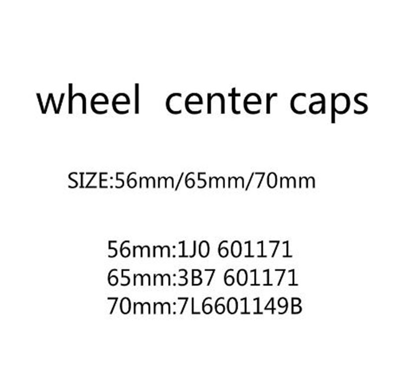 

4pcs/lot 56mm 65mm 70mm Wheel Center Cap Hub Caps Emblem Badge Covers Car Accessories Styling 3B7601171