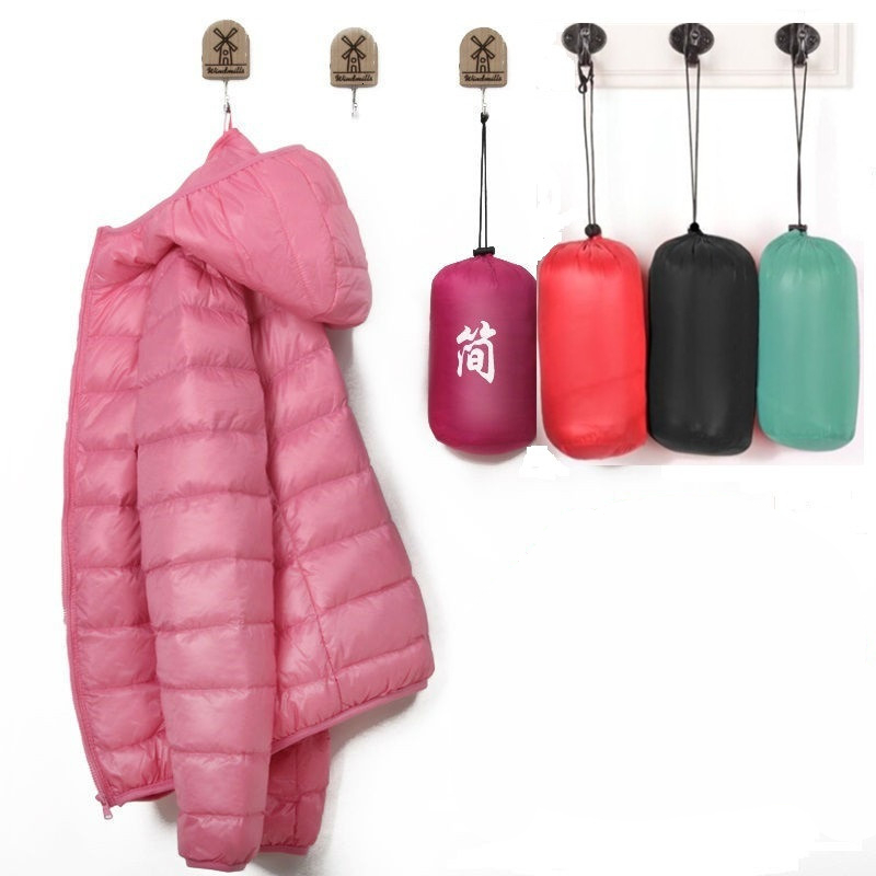 

2021 New Autumn Winter Hooded Ultra Light Duck Down Long Sleeve Plus Size Coat Warm Slim Women Jacket Obn2, Navy blue