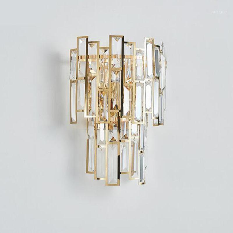 

Luxury design crystal wall lamps gold wall lamp luster lamps modern home lighting1
