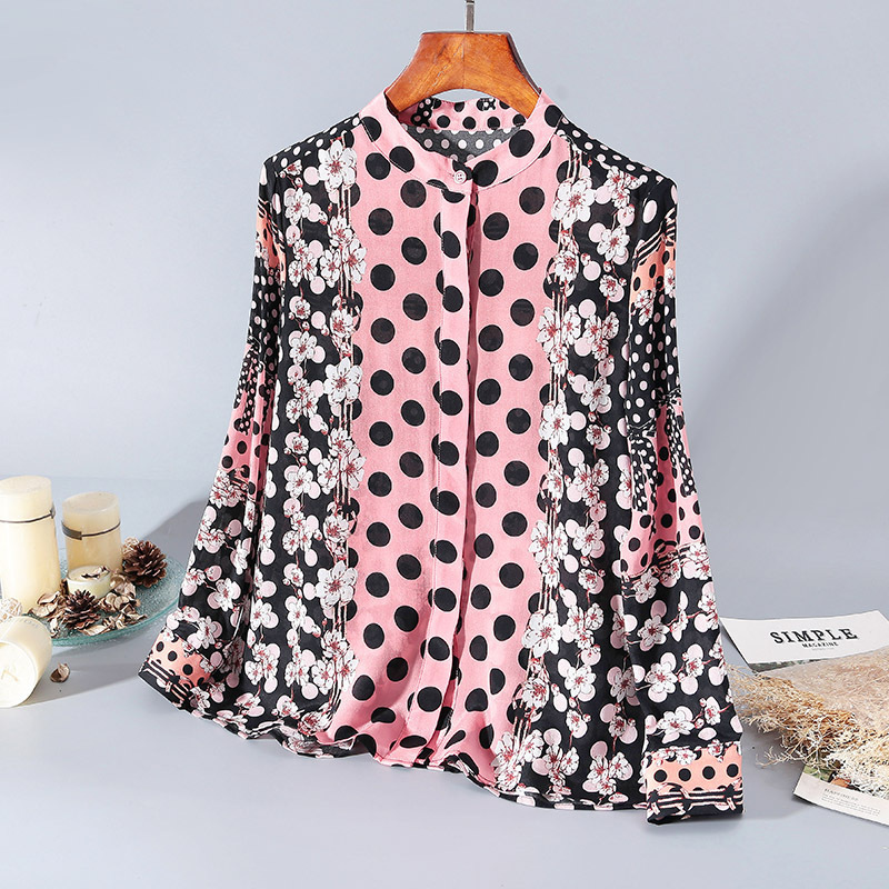 

2020 Silk New Turtleneck Shirt Line of High Quality Women Early Spring Long Sleeve Female Cardigan 0ffa, See chart