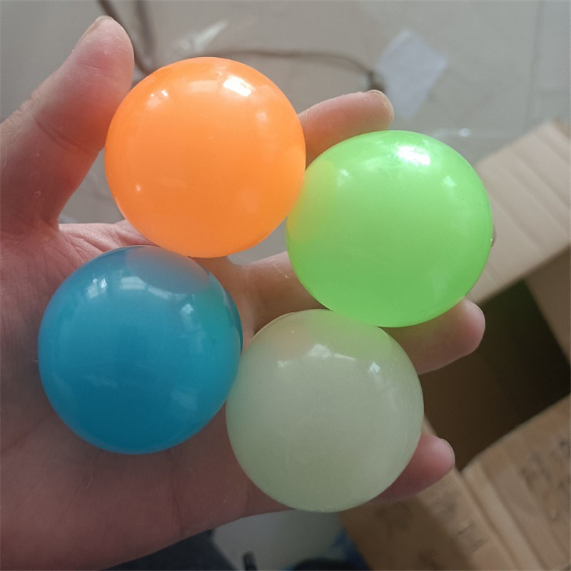 

Ceiling Ball Luminescent Stress Relief Sticky Ball Glow Stick to the Wall and Fall off Slowly Squishy Glow Toys for Kids Adults