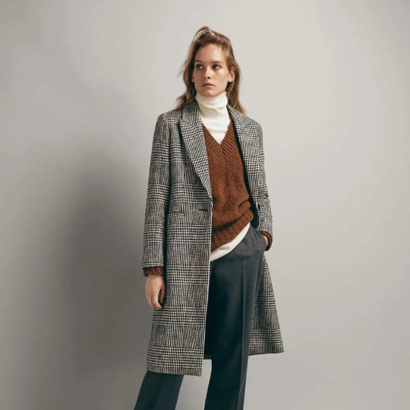 

Women popular new Z0911T13 paragraph coat grows in Europe and the United States fall 2020 new character grain cloth 8857 #, See chart