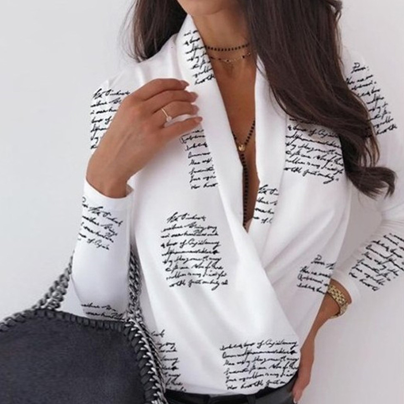 

New Women Spring v Neck Print Shirts Fashion Long Sleeve Slim Blouse Female Casual Office Ladies Streetwear Pullover Tops 2021 0y4s, Leopard print