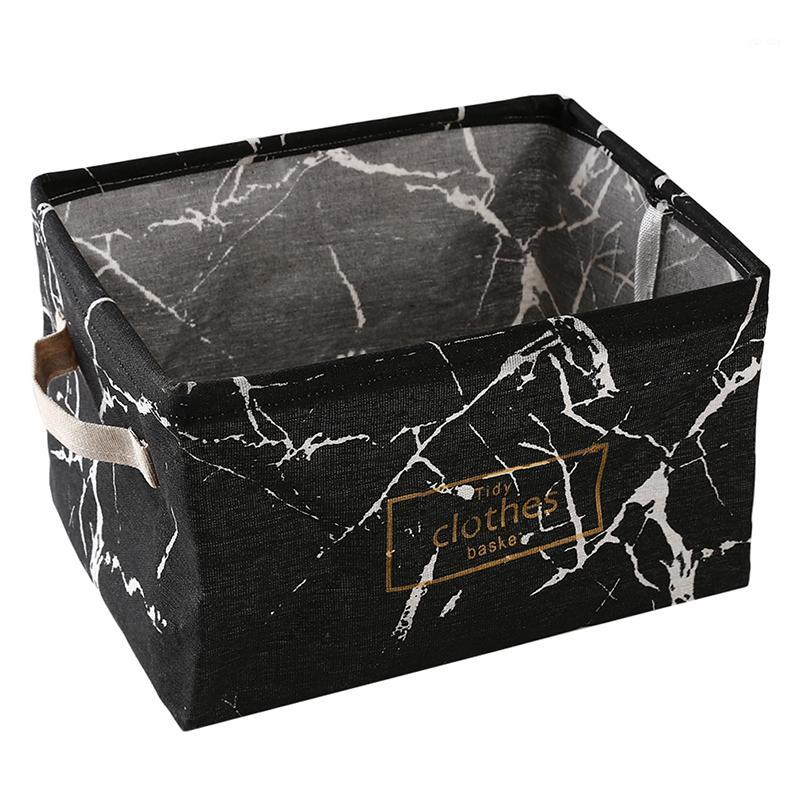 

2020 New Thick Dustproof Storage Box Casual Women Moisture Proof Marble Cosmetic Cases Cotton Linen Home Bathroom Storage Basket1, Whitte