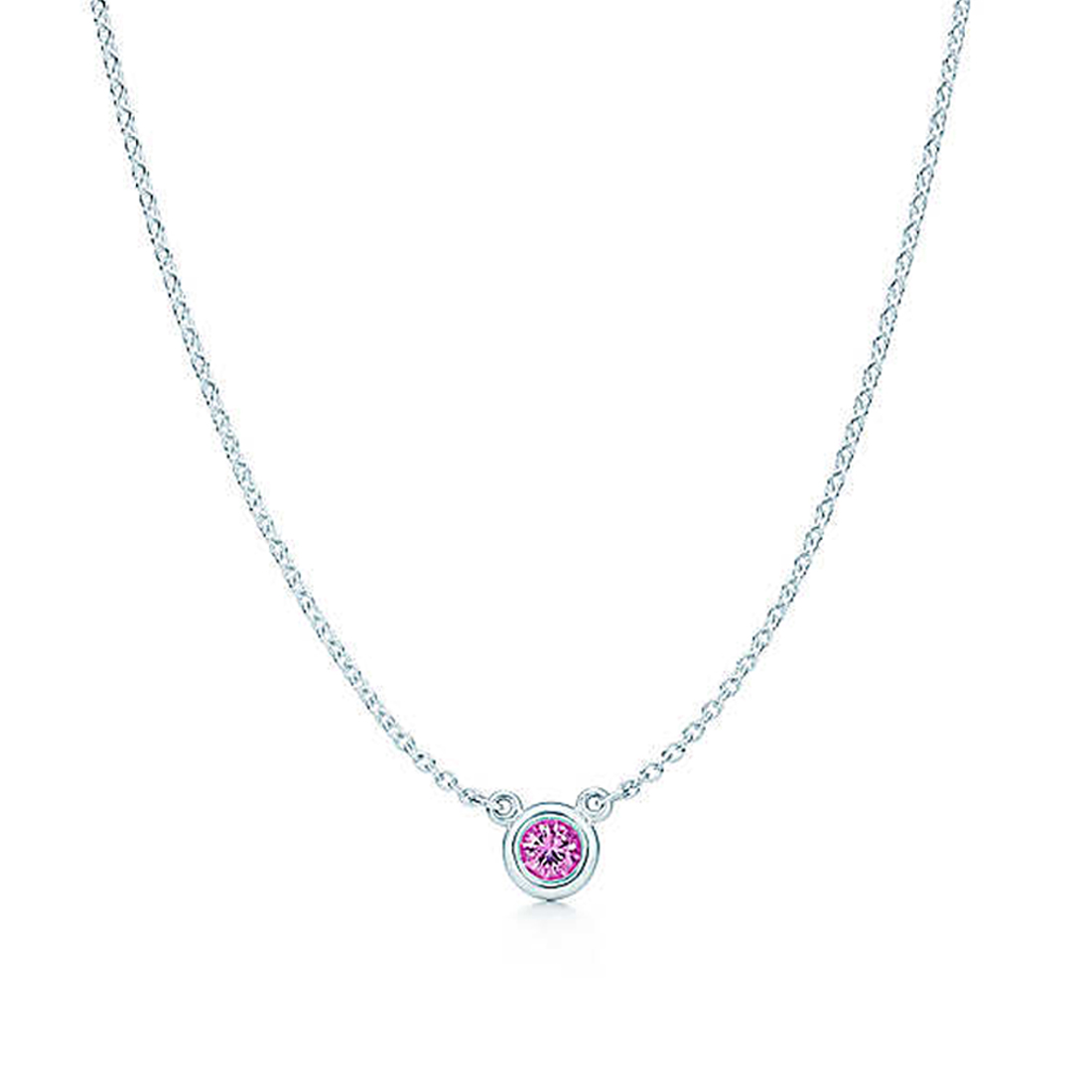 

TF real 925 sterling silver Pendant Necklaces Classic female Aquamarine clavicle chain for girlfriend gift