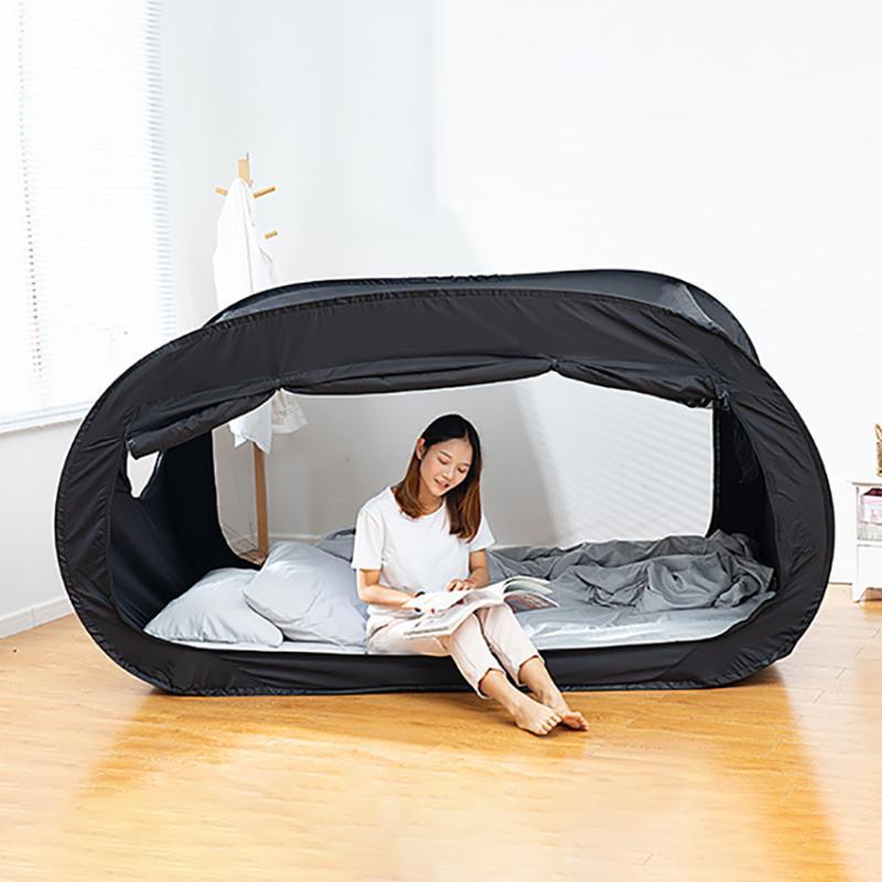 

Folding Bed Tent Portable Indoor Outdoor Hiking Travelling Tent Dormitory Bed Privacy Space With Anti-Mosquito Mesh Top Fixed1