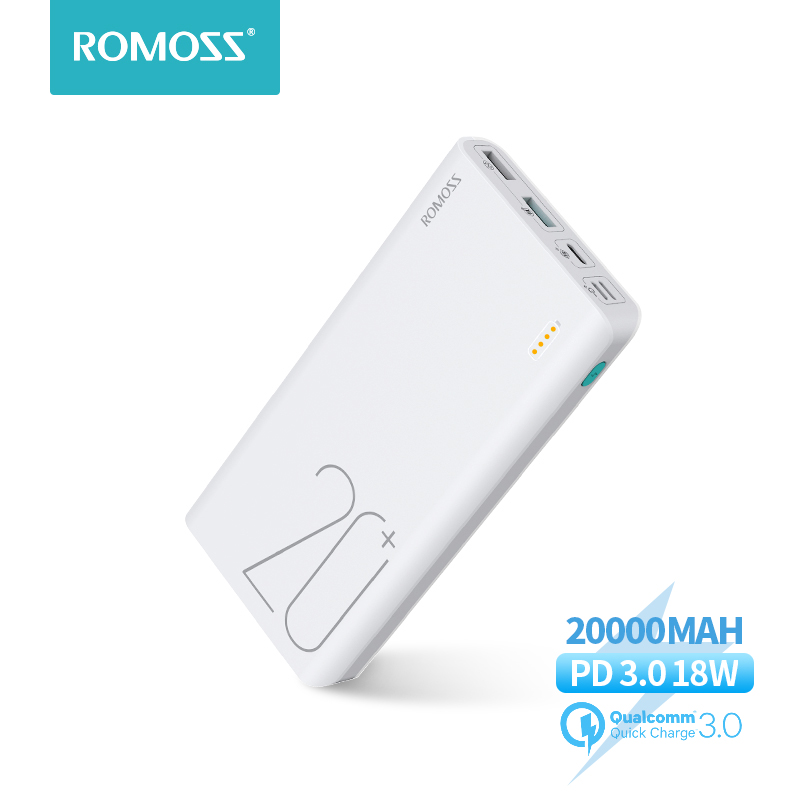

ROMOSS Sense 6+ Power Bank 20000mAh With PD3.0 Two-way Fast Charging External Battery Portable Charge For iPhone 13 12 Xiaomi