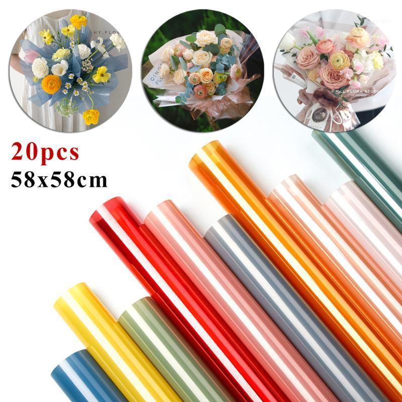 

20Pcs 58*58cm Plastic Paper Wrapping Paper Gift Flower Packing Decor1