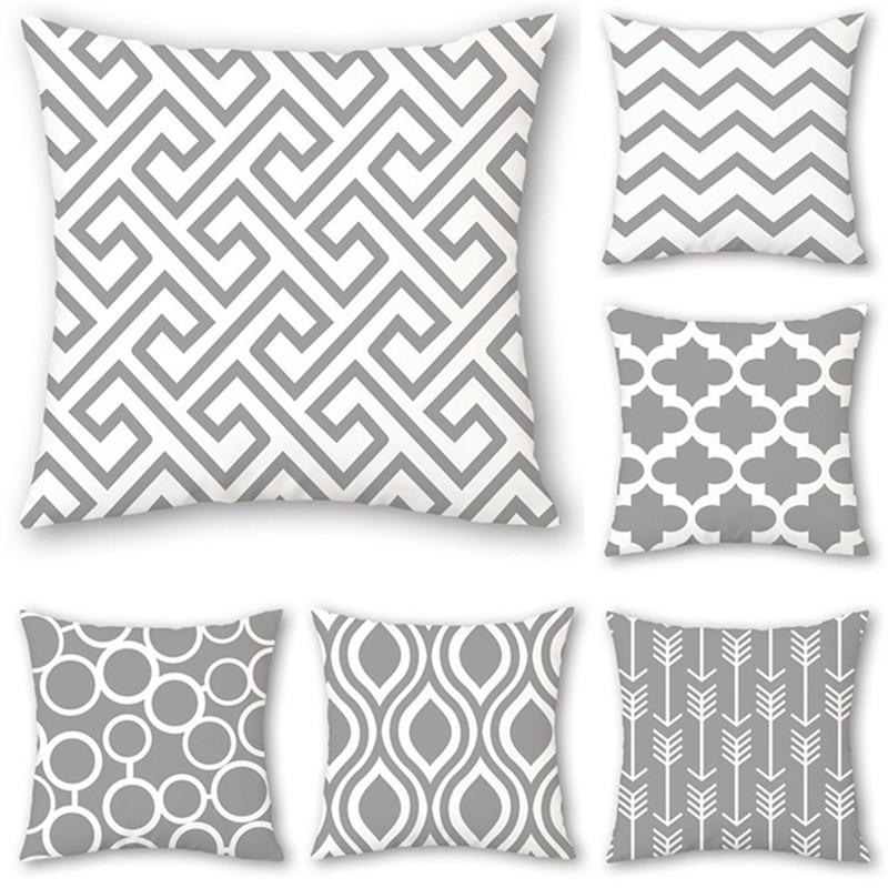 

Black Red Gray Bule Yellow Geometry Wave Pillow Cushion Cover Sofa Car Waist Throw Pillowcase Home Decorative Kussenhoes Cojine, 01