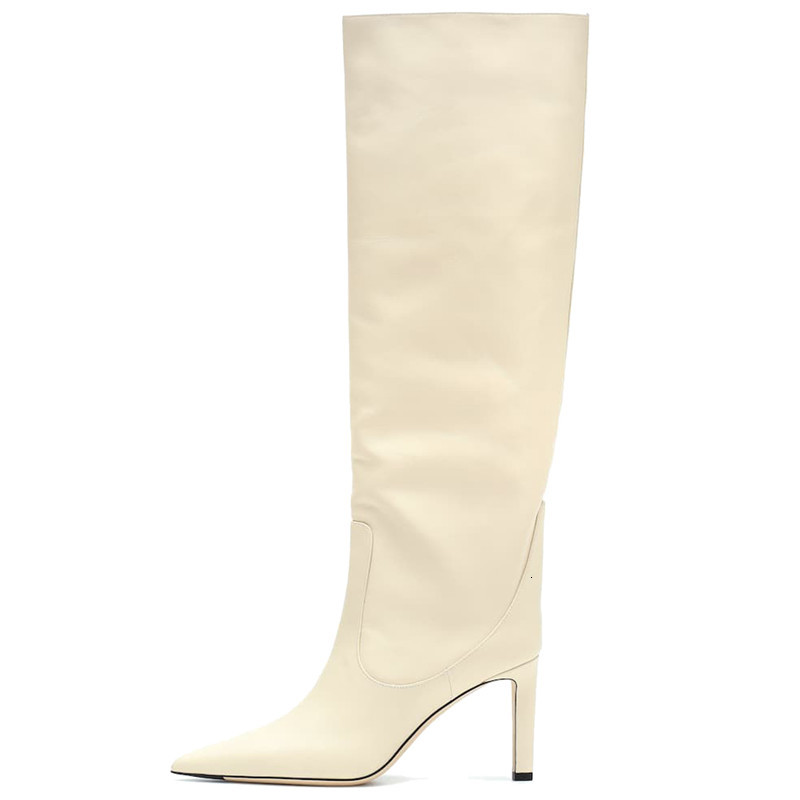 

2021 New Big-size Dwelling 34-45 Female Boot Finger Foot Stiletto Heels Sexy Boots Tall Women's Disco Shoes DLW1, Black