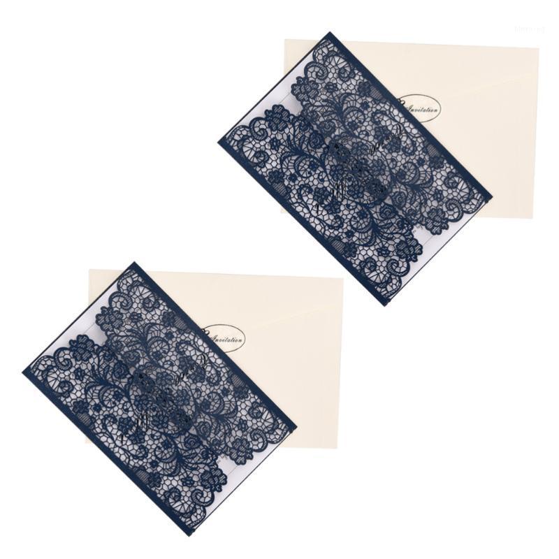 

10 Sets European Style Carved Invitations Romantic Delicate Invitation Cards Envelopes for Engagement Wedding Birthday Party (In1