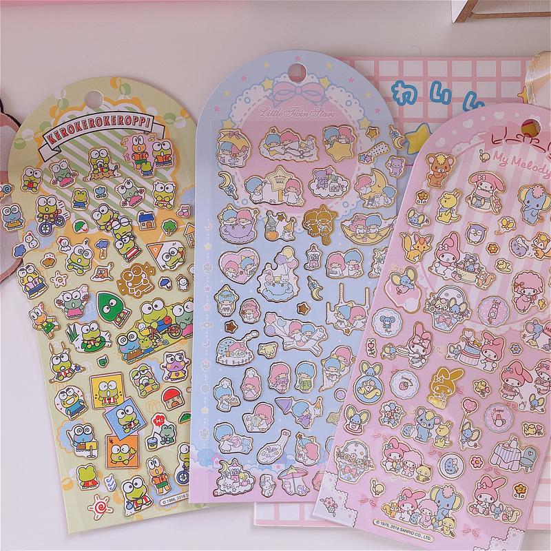 

1 Sheet Kawaii 3D Gold Foil Cute Gemini Animals Series Stickers DIY Hand Account Decor Notebook Decorative Stick Label Kids Gift