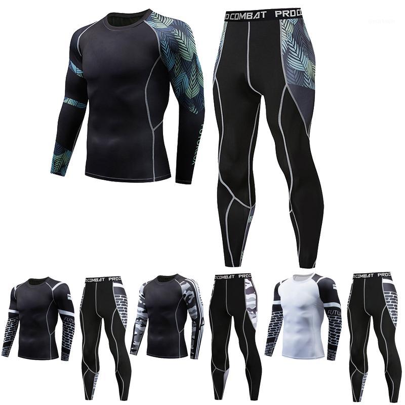 

New model thermal underwear sets male compression sweat quick drying long johns fitness bodybuilding shapers clothing1, Photo color