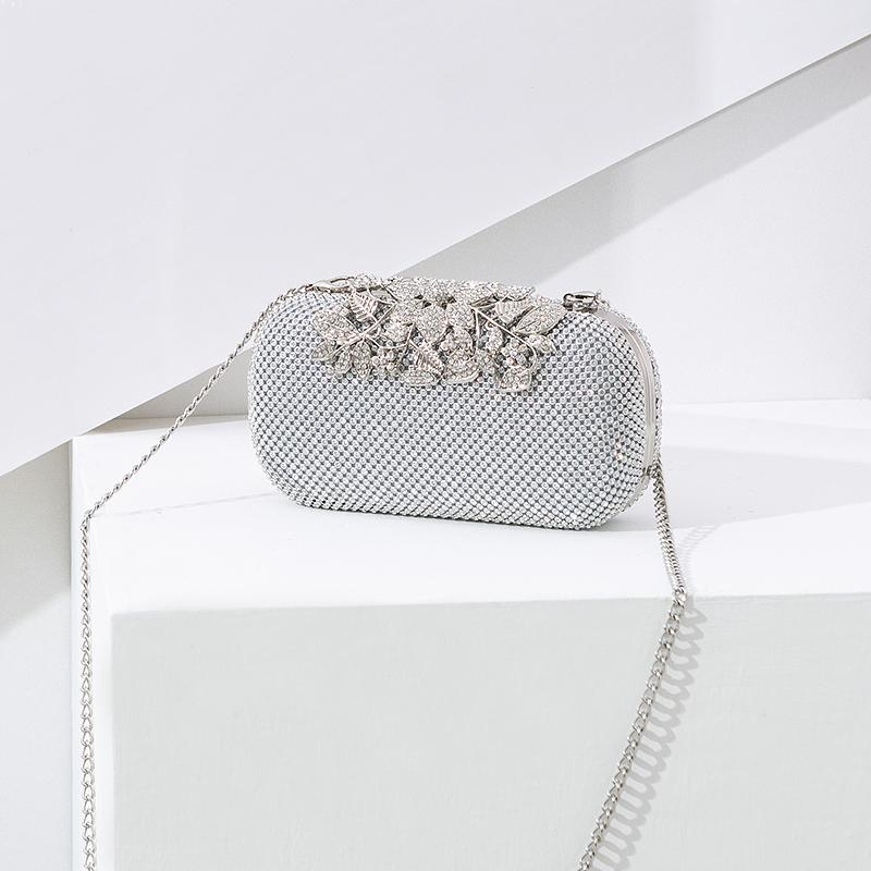 

Fashion Bag 2021 Luxury Diamonds Cocktail Purse Handbag Women Money Clutch Purse Evening Bags 3 Colors, Grey