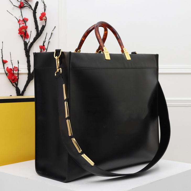 

Vintage handbag designer amber double handle large capacity ladies simple shopping bag high quality leather shoulder bag Sacàmain travel bag, Box