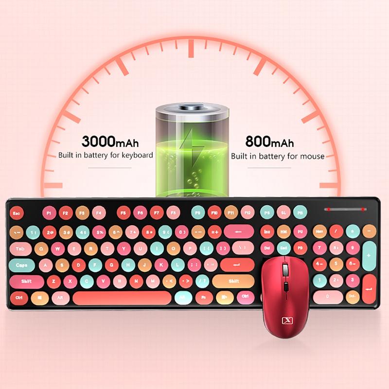 

Newest N620 Wireless Keyboard And Mouse Set 2.4G Wireless Keyboard Punk Keycap/pc/mute Games Keyboards Office Home