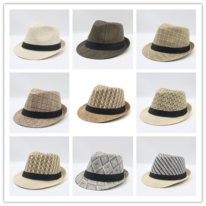 

men hats summer spring panama wide brim hats men weave straw with band ribbon belt casual sun protective vintage spring sun
