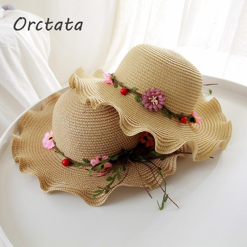 

Flower Panama Sun Straw Hat for Women Chic Handmade Foldable Roll Up Hat Fedora Beach Wide Brim Visors Womens Summer Caps1, White-1