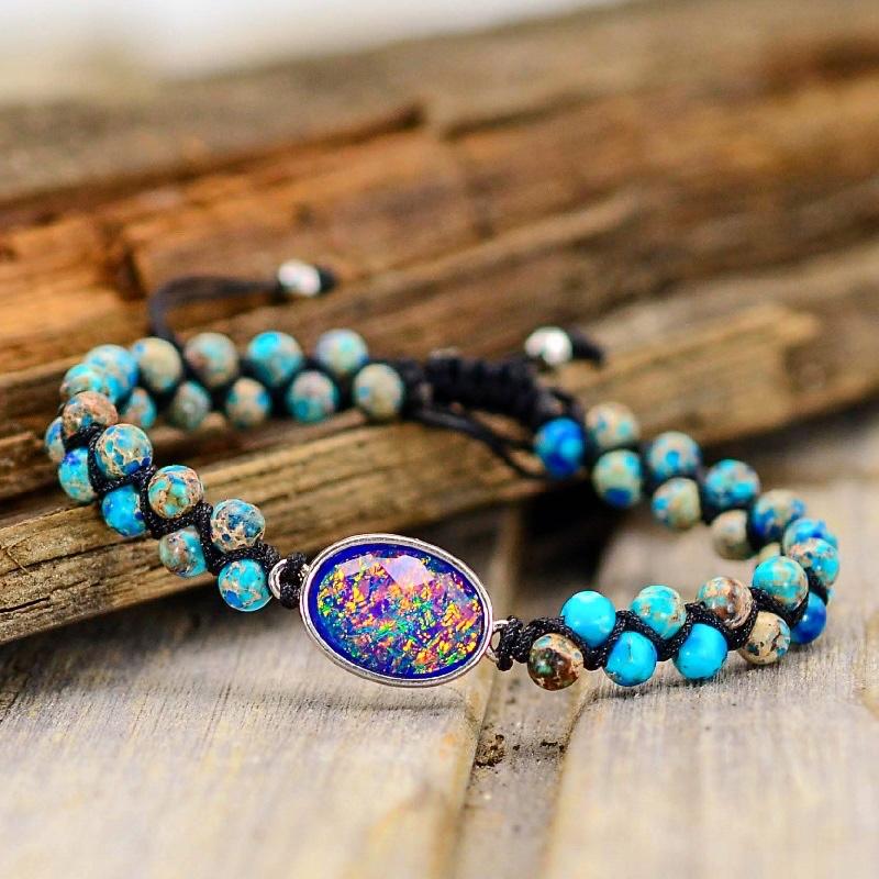 

Classic Charm Bracelets Emperor Jasper String Braided Macrame Bracelets Teengirls Wrap Bracelet Femme Women Jewelry
